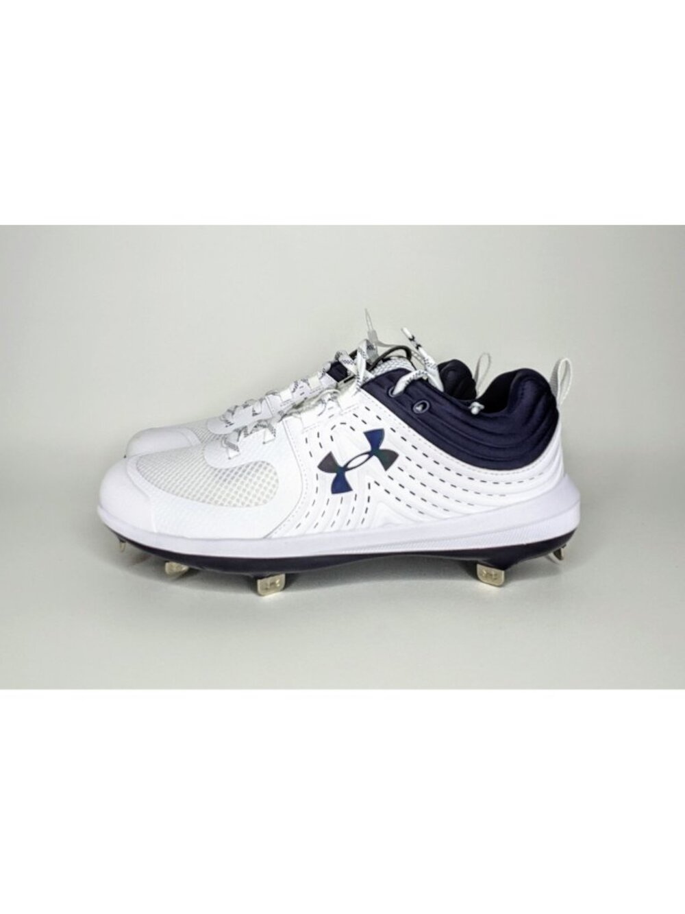 Under Armour Womens 8.5 UA Glyde Fastpitch Softball Baseball Cleats White Navy
